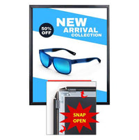 27 x 40 SwingSnap Front Loading Poster Snap Frame with 1 1/4" Wide Metal Frame Profile, Quick Change