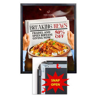 SwingSnap 24x30 Poster Snap Frame with 1 1/4" Mitered Corners Profile | Fast Change, Snap Open Metal Frame