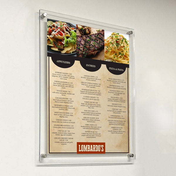 8.5 x 14 Sign Holder with Standoff Hardware