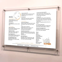 11 x 8.5 Menu - Standoff Hardware with Clear Acrylic Window