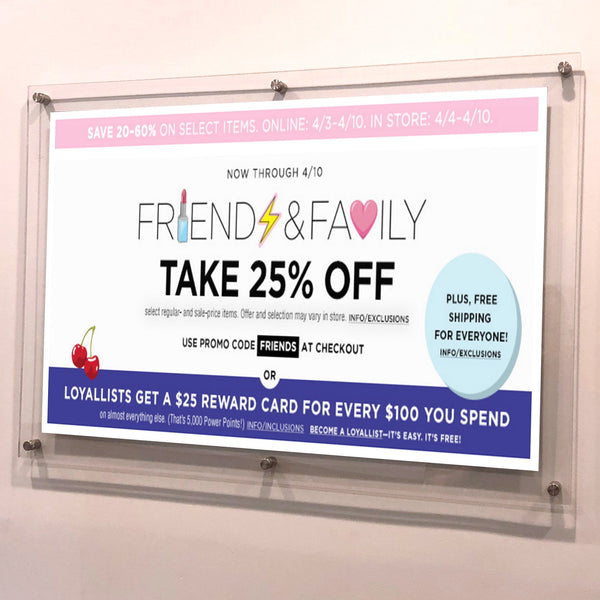 28 x 22 Standoff Hardware with Clear Acrylic Window