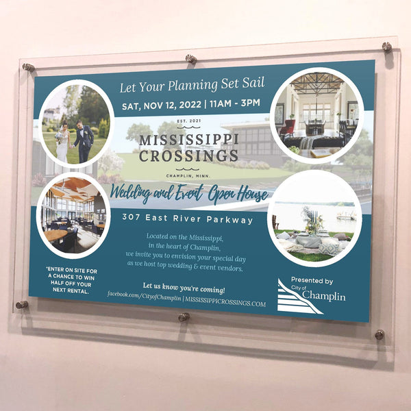 22 x 14 Standoff Hardware with Clear Acrylic Window