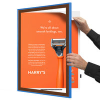 18x24 Poster Frame | Colorful Classic Poster Display SwingFrame with Quick Change, Swing Open Metal Frame Profile, 30+ Colors + Matboard