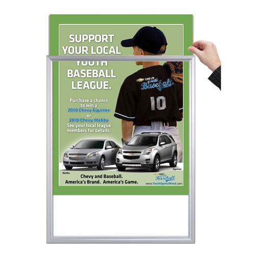 TOP LOADER SIGN FRAME 17" x 22" (SHOWN IN SILVER WITH GREEN PEAR MAT BOARD)