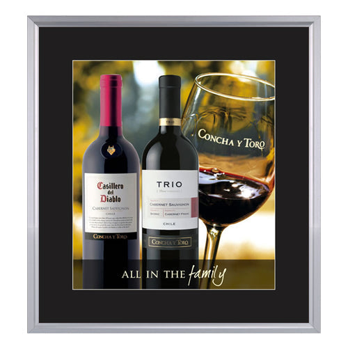 SLIDE IN POSTER FRAMES 18x18 WITH 3" WIDE MAT BOARD PROVIDE A TRADITIONAL PICTURE FRAME "LOOK", WITH EASY ACCESS TO CHANGE YOUR POSTERS