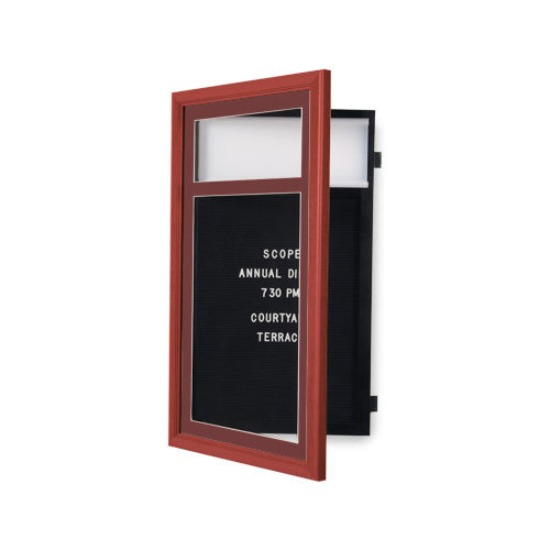 Designer Wood Framed Letter Board SwingFrames with Message Header | Swing Open Changeable Letterboard in 6 Sizes + Custom