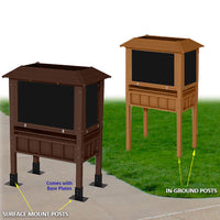 Plastic Post Options: Surface Mount with Base Plates or Inground Installation