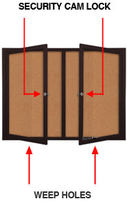 Enclosed Outdoor Bulletin Boards Multiple Doors
