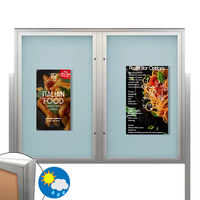 Freestanding EXTREME WeatherPlus™ Enclosed Radius Edge Outdoor Poster Case | Locking 2 and 3 Door Display Cases in 35+ Sizes