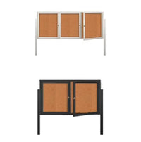 SwingCase Outdoor Enclosed Poster Display Cases 2-3 Doors with Two Posts | Metal Cabinet in 35+ Sizes