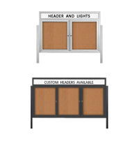 Outdoor Enclosed Poster Display Cases with Header and Leg Posts (Multiple Doors SwingCase)