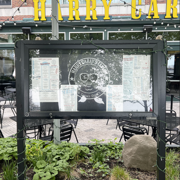 Outdoor Enclosed Freestanding Menu Display - shown in Satin Black finish