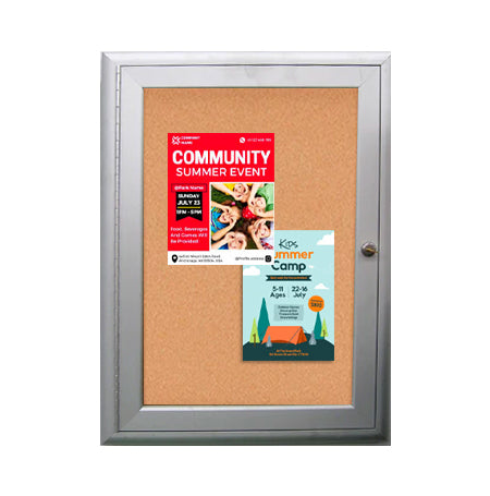 8.5 x 11 Outdoor Enclosed Bulletin Boards | Sleek, Smooth Radius Edge Metal Cabinet Corners