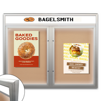 Enclosed Outdoor Bulletin Boards with Message Header and LED Lighting | Available in 4 Frame Finishes