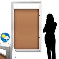EXTREME WeatherPLUS™ XL Radius Edge Outdoor Enclosed Bulletin Boards with Personalized Message Header | Single Door, 15+ Sizes (shown in Portrait orientation)