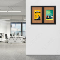 42x32 Enclosed Indoor Bulletin Boards with Radius Edge (2 DOORS)