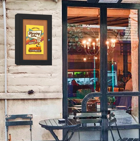 SwingCase Outdoor Enclosed Poster Display Case  18 x 24 with Enclosed Bulletin Board Metal Cabinet