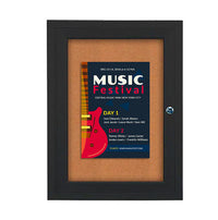 Outdoor Enclosed 27x41 Poster Display Case with Bulletin Board | SwingCase Single Door Metal Cabinet in 4 Metal Finishes