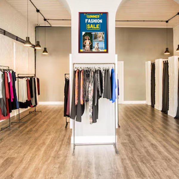 SwingFrame 20x24 Poster Frame with Elegant Wood Profile #353 | Swing Open, Quick Change Display Frame in 9 Finishes