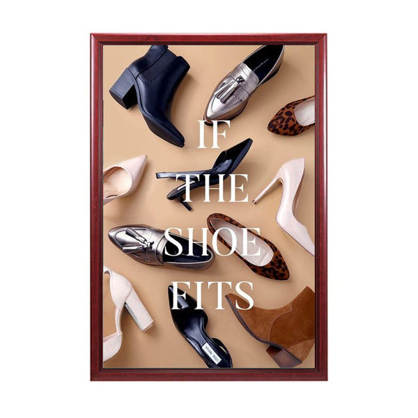 SwingFrame 20x24 Poster Frame with Elegant Wood Profile #353 | Swing Open, Quick Change Display Frame in 9 Finishes