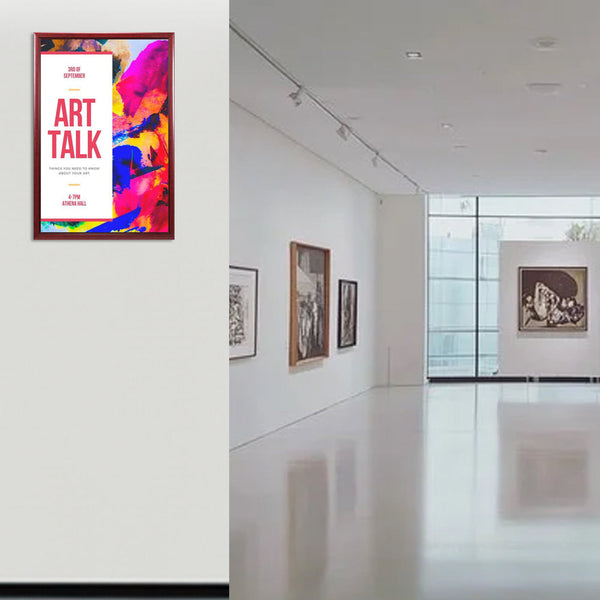 SwingFrame 36x48 Poster Frame with Elegant Wood Profile #353 | Swing Open, Quick Change Display Frame in 9 Finishes