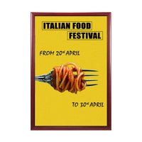 SwingFrame 36x48 Poster Frame with Elegant Wood Profile #353 | Swing Open, Quick Change Display Frame in 9 Finishes