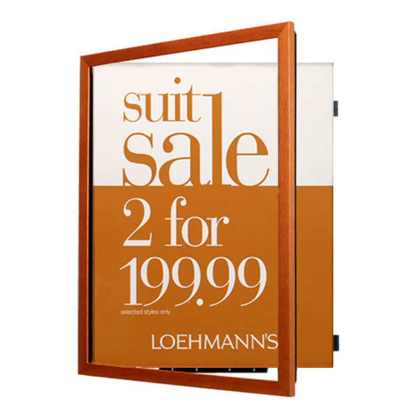 SwingFrame 24x36 Wood Poster Frame with #361 Wood Profile | Swing Open Changeable Framing System 10 Finishes