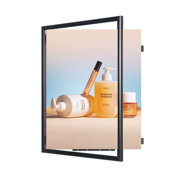22x26 Poster SwingFrame Wide-Face 1" Wide Metal Picture Frame Profile, Swing Open - Fast Graphic Changes