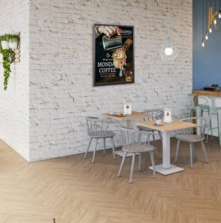 22x26 Poster SwingFrame Wide-Face 1" Wide Metal Picture Frame Profile, Swing Open - Fast Graphic Changes