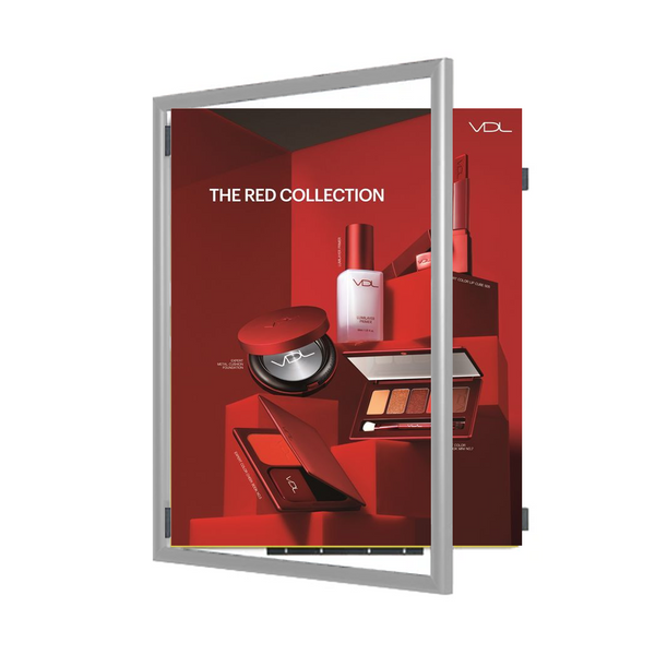 27x40 Poster Frame | SwingFrame, Swing Open, Wide-Face Metal Poster Display in 4 Finishes