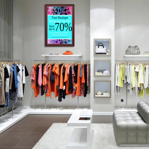 SwingFrame Wood 361 Poster Display Frame 36x48 with Matboard Border