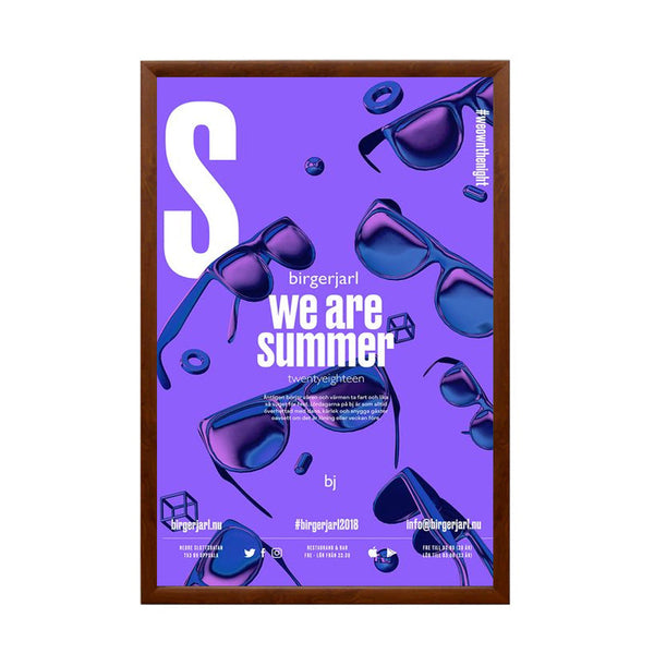 Wood Framed SwingSnap Poster Snap Frames for Mounted Graphics on 1/8", 3/16", 1/4" Thick Boards 35+ Sizes + Custom Sizes