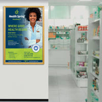 SwingSnap Extra Large Front Loading Wood Poster Snap Frames to Hold Graphics on 1/8", 3/16", 1/4" Thick Boards in 25 Sizes