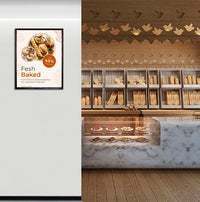 18 x 18 Beveled Slide-in Frame | Top or Side Loading Metal Poster Frame Sign Holder | Black & Silver Finishes