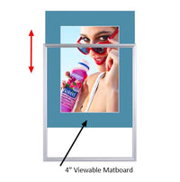 Designer Beveled Slide-In Picture Sign Frames for Posters 8.5x14 | 4" Wide Matboard