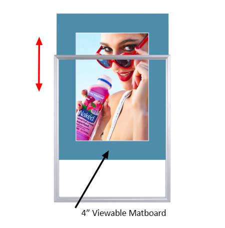 Designer Beveled Slide-In Picture Sign Frames for Posters 8.5x14 | 4" Wide Matboard