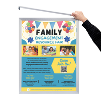 Large 36x42 Frame Euro-Style Top or Side Loading, with Quick Change Metal Slide-in Poster Sign Holder