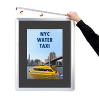 Designer Euro Style Slide In Frame for Posters 24x36 + 4" Wide Beveled Matboard Border