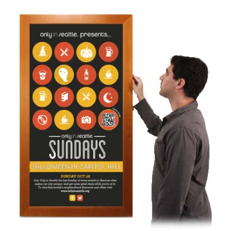 36 x 36 Wood Picture Poster Display Frames (Wide Wood)