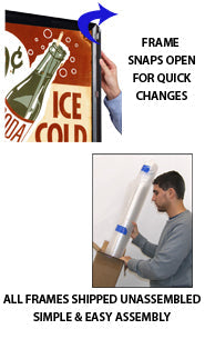 Wood SwingSnaps Extra Large Front Loading Poster Snap Frames (1 1/4" Wood Profile)