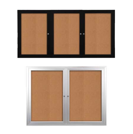 Multi-Door, Indoor Wall Mounted, Metal Poster Display Cases with Two and 3 Doors | SwingCase Cabinets in 35 Sizes