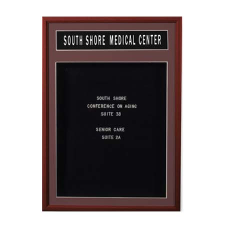 Enclosed Designer Wood Framed Letter Board SwingFrames | With Message Header + LED Light + 6 Sizes