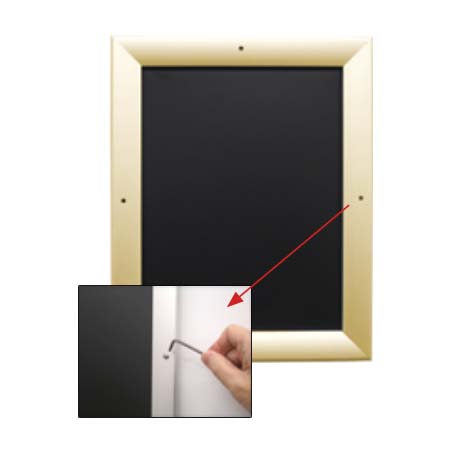 SwingSnap 24 x 36 Security Snap Frame with Screws + Allen Key Tool - Metal Poster Snap Lock Frame