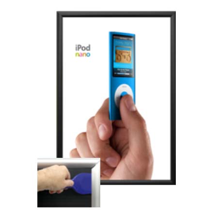 22 x 34 Poster Snap Open Frames (1 1/4" Security-Style) for MOUNTED GRAPHICS