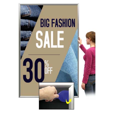 SwingSnap Extra Large Front Loading Poster Snap Frames in 25 Sizes | Tight Security-Style Frame with Pallet Tool