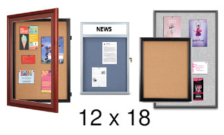 12x18 Enclosed Cork Boards