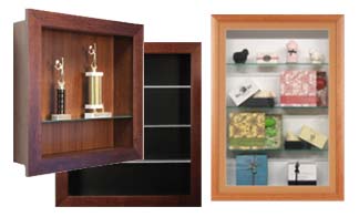Open Wall Shadow Boxes with Shelves | Empty Open Shadow Boxes w Glass Shelves | Deep Open Shadowbox Frames