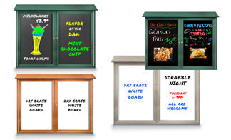 Outdoor Double Door Dry Erase Board Message Centers