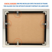 10x12 Picture Frames with Matboard, Classic Metal Poster Display Frame in Six Finishes + Custom Frame Sizes