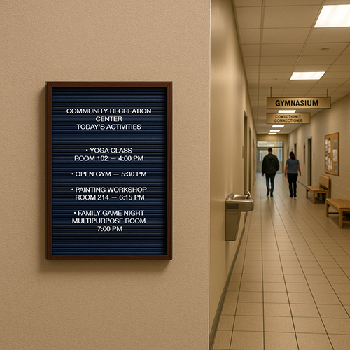 Open Face Vinyl Letter Board 11x17 Wood Frame